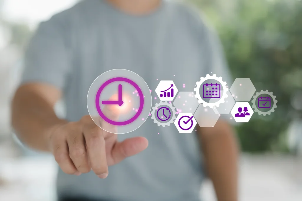 Gestión del tiempo reloj de empresa