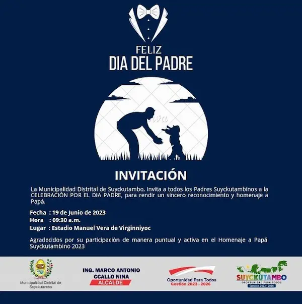 Invitación del homenaje al dia del padre