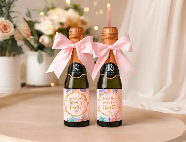 Champagne o espumante - recuerdo de bodas Emotis