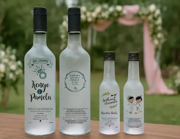Piscos - recuerdos para bodas Emotis