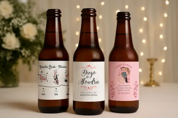 cervezas - recuerdos para bodas Emotis