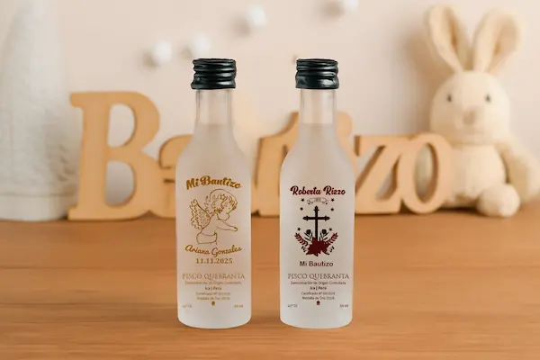 piscos personalizados para bautizos