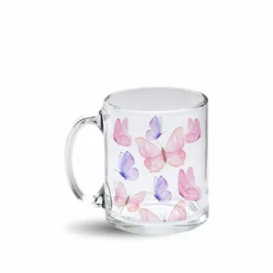 Taza de vidrio transparente