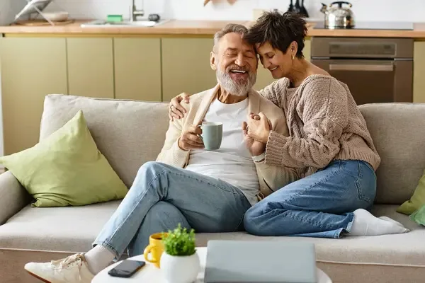 Pareja de adultos expresándose amor