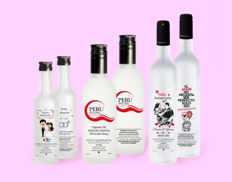 Pisco personalizado con serigrafía - Diseños elegantes y duraderos
