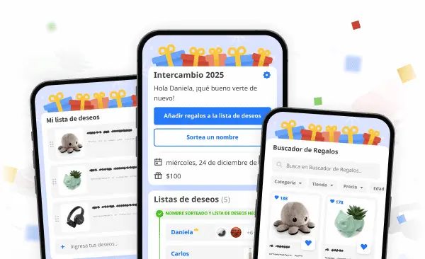 Plataforma de Secret Santa con comercios