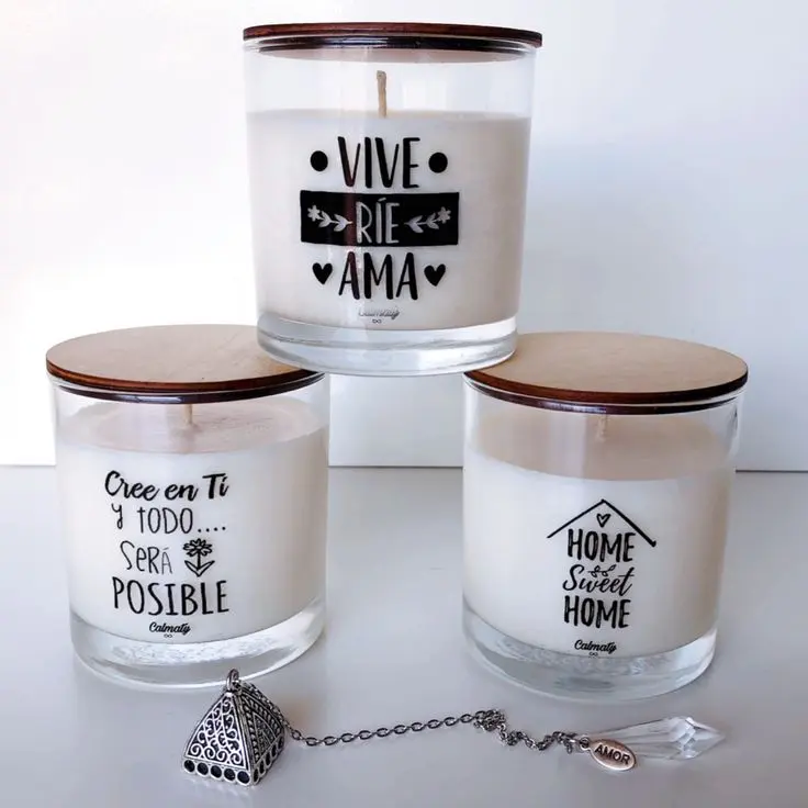 Velas aromáticas con mensaje