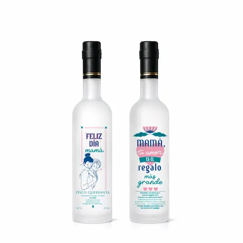 pisco tamaño de 375 ml temática de día de la madre