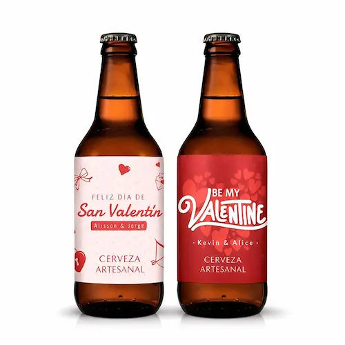 cervezas personalizadas para San Valentín - Emotis