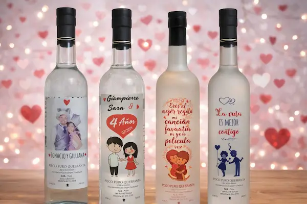 piscos personalizados para san valentin