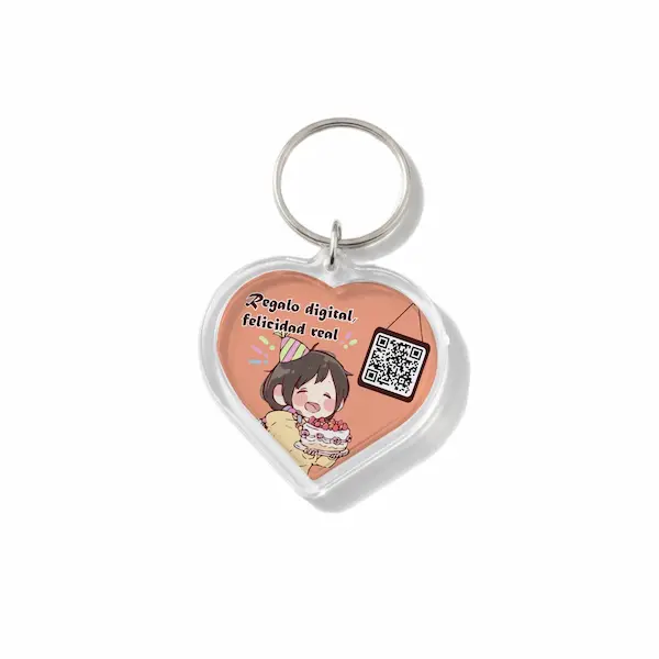 Llaveros personalizados con QR - llaveros en forma de corazón