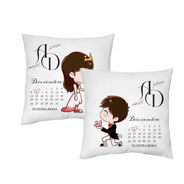 almohadas para bodas - emotis