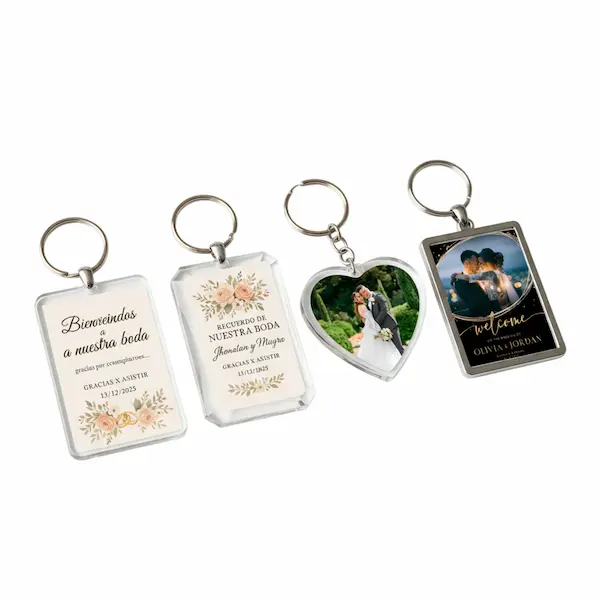 llaveros para bodas - emotis