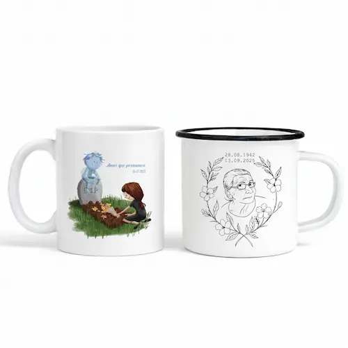 taza - recuerdo de misa de difunto