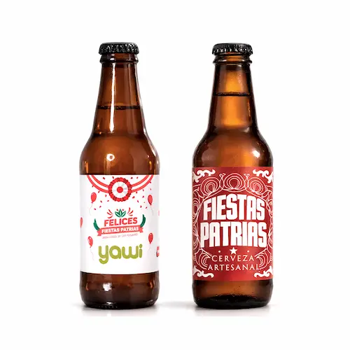 Cervezas personalizadas de fiestas patrias - Emotis