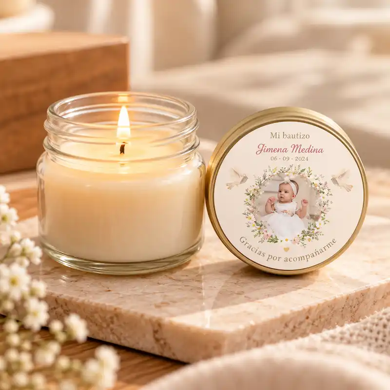Velas personalizadas para bautizo